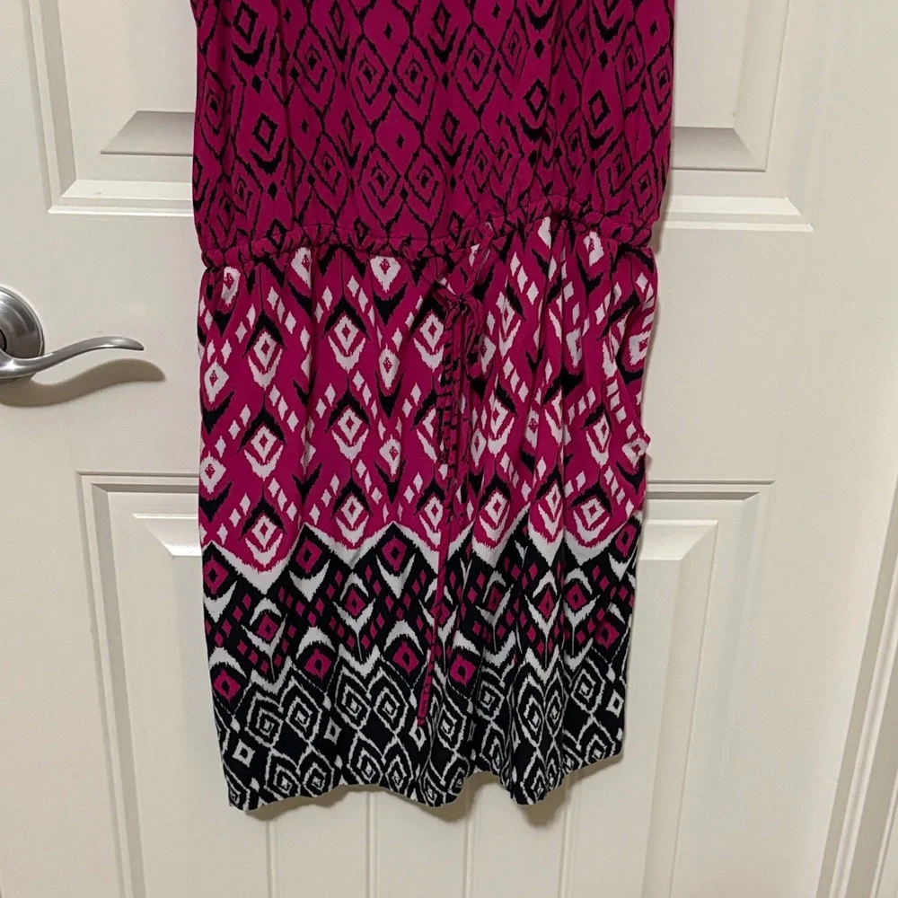 Banana Republic Pink and‎ Black Patterned Dress
